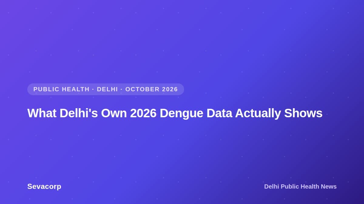 Graphic reading "What Delhi's Own 2026 Dengue Data Actually Shows", tagged Public Health, Delhi, October 2026